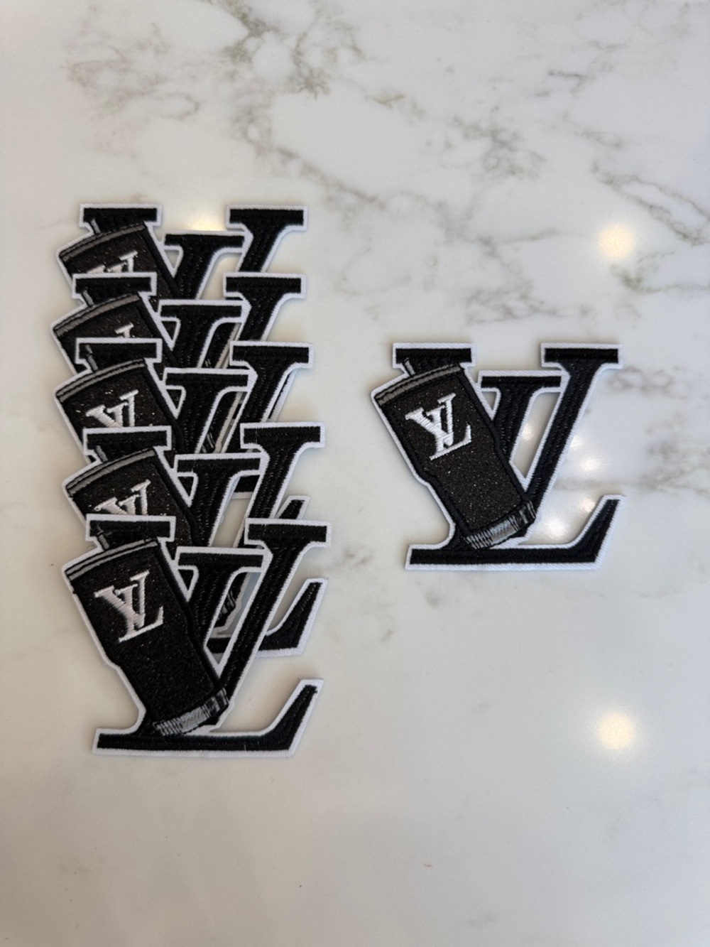 Hand Crafted Black & White Logo Iron-On Patches